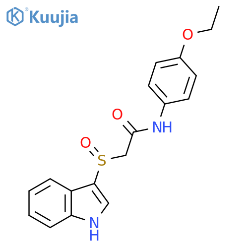 N-(4-ethoxyphenyl)-2-(1H-indole-3-sulfinyl)acetamide structure