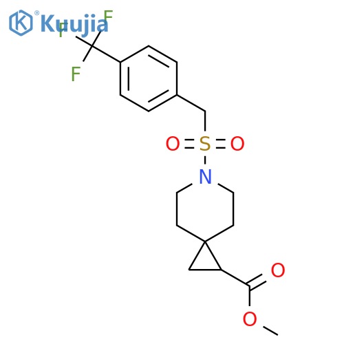 methyl 6-{4-(trifluoromethyl)phenylmethanesulfonyl}-6-azaspiro2.5octane-1-carboxylate structure
