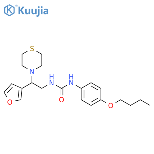 1-(4-butoxyphenyl)-3-2-(furan-3-yl)-2-(thiomorpholin-4-yl)ethylurea structure