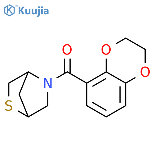 5-(2,3-dihydro-1,4-benzodioxine-5-carbonyl)-2-thia-5-azabicyclo[2.2.1]heptane structure