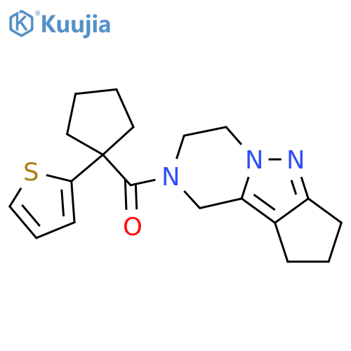 11-1-(thiophen-2-yl)cyclopentanecarbonyl-7,8,11-triazatricyclo6.4.0.0^{2,6}dodeca-1,6-diene structure