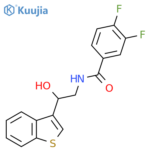 N-[2-(1-benzothiophen-3-yl)-2-hydroxyethyl]-3,4-difluorobenzamide structure