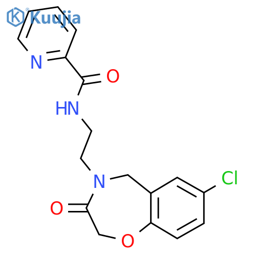 N-[2-(7-chloro-3-oxo-2,3,4,5-tetrahydro-1,4-benzoxazepin-4-yl)ethyl]pyridine-2-carboxamide structure