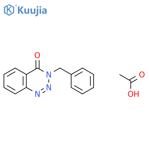 3-benzyl-3,4-dihydro-1,2,3-benzotriazin-4-one; acetic acid structure