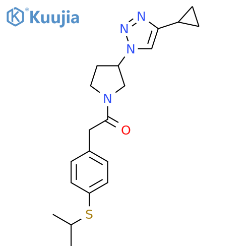 1-3-(4-cyclopropyl-1H-1,2,3-triazol-1-yl)pyrrolidin-1-yl-2-4-(propan-2-ylsulfanyl)phenylethan-1-one structure