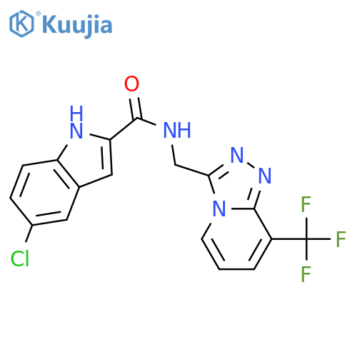 5-chloro-N-{8-(trifluoromethyl)-1,2,4triazolo4,3-apyridin-3-ylmethyl}-1H-indole-2-carboxamide structure