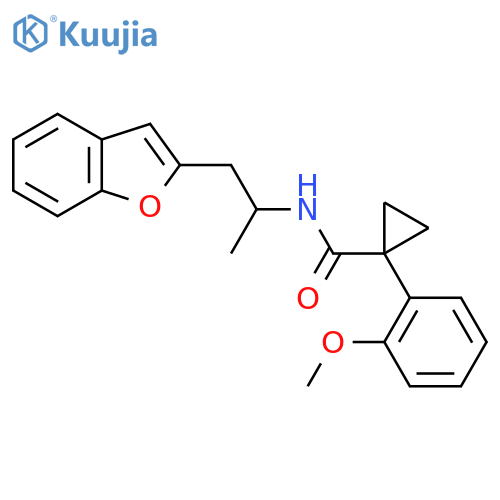 N-1-(1-benzofuran-2-yl)propan-2-yl-1-(2-methoxyphenyl)cyclopropane-1-carboxamide structure