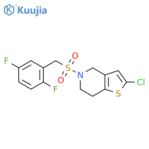 2-chloro-5-[(2,5-difluorophenyl)methanesulfonyl]-4H,5H,6H,7H-thieno[3,2-c]pyridine structure