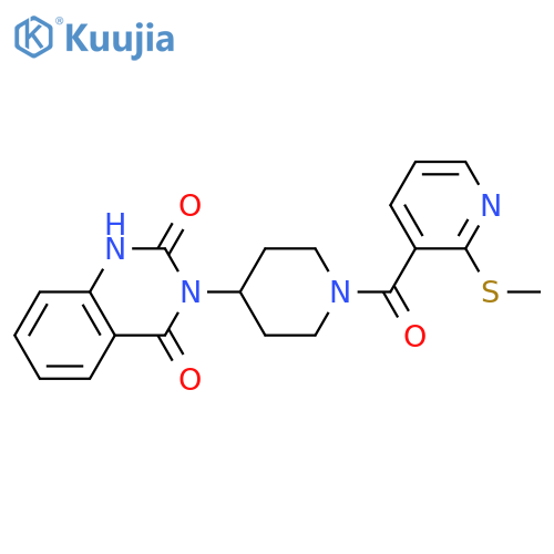 3-{1-[2-(methylsulfanyl)pyridine-3-carbonyl]piperidin-4-yl}-1,2,3,4-tetrahydroquinazoline-2,4-dione structure