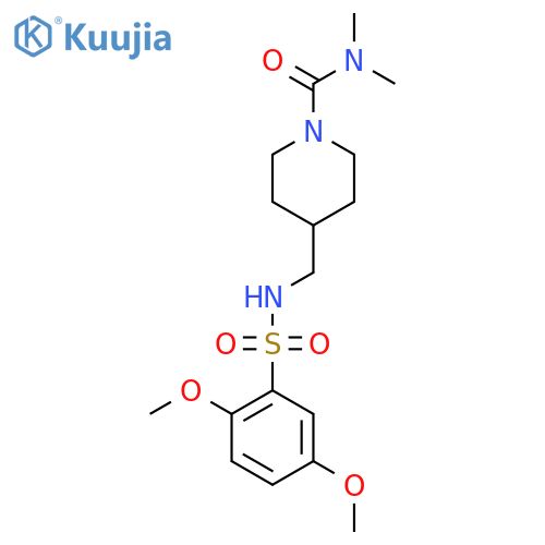4-(2,5-dimethoxybenzenesulfonamido)methyl-N,N-dimethylpiperidine-1-carboxamide structure
