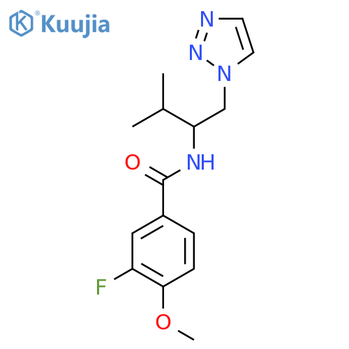 3-fluoro-4-methoxy-N-[3-methyl-1-(1H-1,2,3-triazol-1-yl)butan-2-yl]benzamide structure