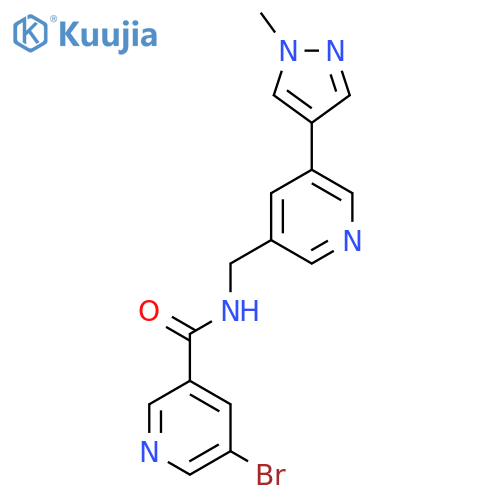 5-bromo-N-{5-(1-methyl-1H-pyrazol-4-yl)pyridin-3-ylmethyl}pyridine-3-carboxamide structure