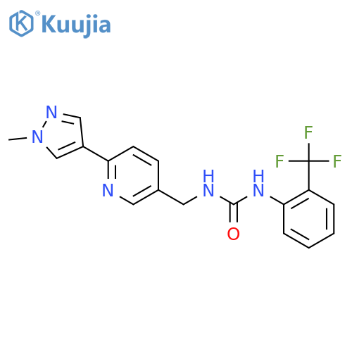 1-{6-(1-methyl-1H-pyrazol-4-yl)pyridin-3-ylmethyl}-3-2-(trifluoromethyl)phenylurea structure