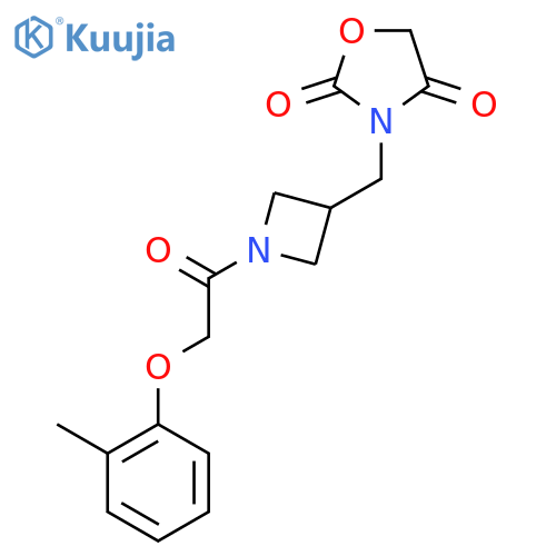 3-({1-2-(2-methylphenoxy)acetylazetidin-3-yl}methyl)-1,3-oxazolidine-2,4-dione structure