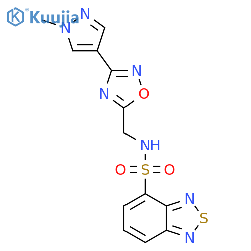 N-{3-(1-methyl-1H-pyrazol-4-yl)-1,2,4-oxadiazol-5-ylmethyl}-2,1,3-benzothiadiazole-4-sulfonamide structure