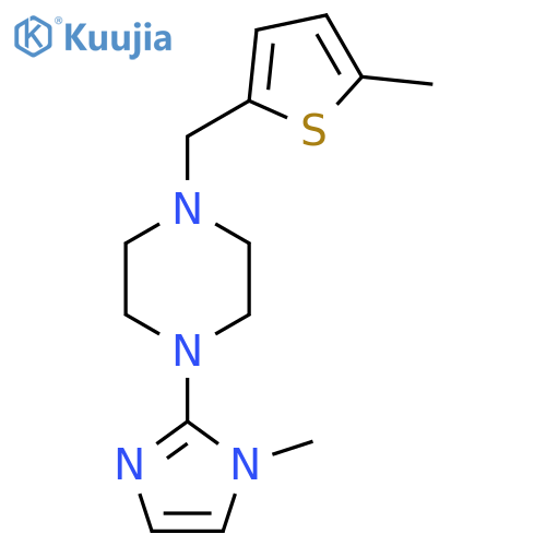 1-(1-methyl-1H-imidazol-2-yl)-4-(5-methylthiophen-2-yl)methylpiperazine structure