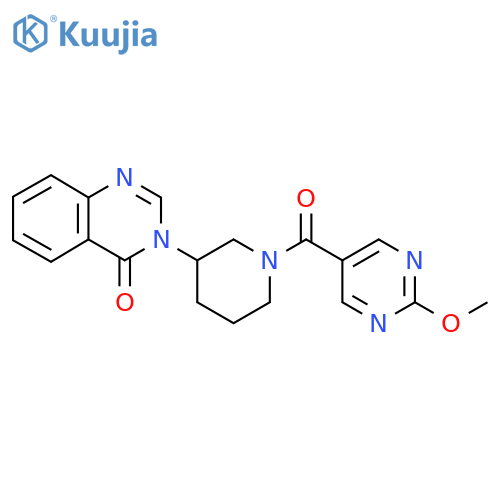 3-[1-(2-methoxypyrimidine-5-carbonyl)piperidin-3-yl]-3,4-dihydroquinazolin-4-one structure