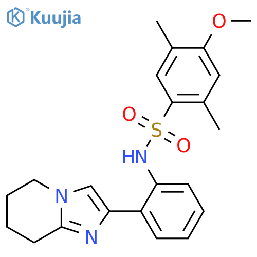 N-(2-{5H,6H,7H,8H-imidazo1,2-apyridin-2-yl}phenyl)-4-methoxy-2,5-dimethylbenzene-1-sulfonamide structure