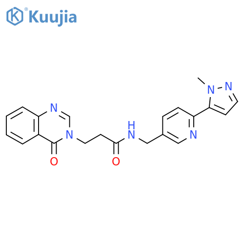 N-{6-(1-methyl-1H-pyrazol-5-yl)pyridin-3-ylmethyl}-3-(4-oxo-3,4-dihydroquinazolin-3-yl)propanamide structure