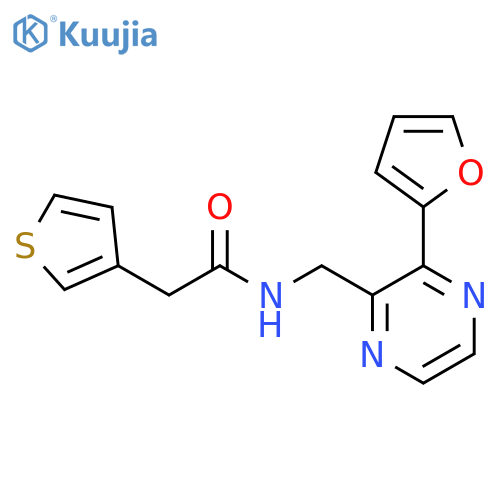 N-{[3-(furan-2-yl)pyrazin-2-yl]methyl}-2-(thiophen-3-yl)acetamide structure