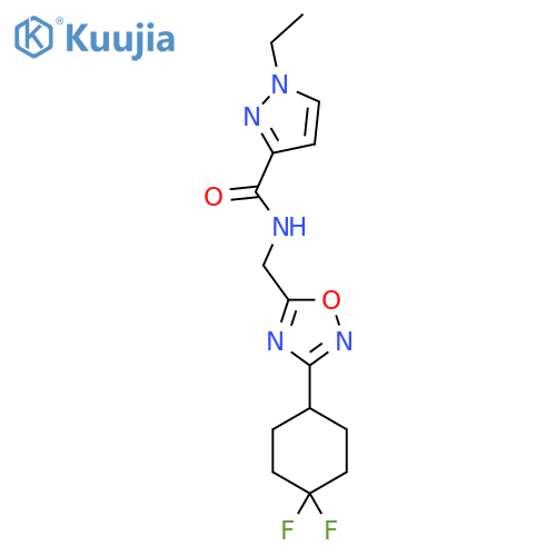 N-{3-(4,4-difluorocyclohexyl)-1,2,4-oxadiazol-5-ylmethyl}-1-ethyl-1H-pyrazole-3-carboxamide structure