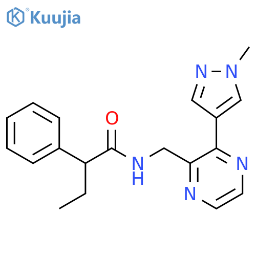 N-{3-(1-methyl-1H-pyrazol-4-yl)pyrazin-2-ylmethyl}-2-phenylbutanamide structure