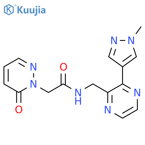 N-{3-(1-methyl-1H-pyrazol-4-yl)pyrazin-2-ylmethyl}-2-(6-oxo-1,6-dihydropyridazin-1-yl)acetamide structure
