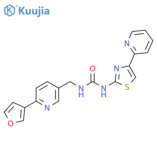 1-{[6-(furan-3-yl)pyridin-3-yl]methyl}-3-[4-(pyridin-2-yl)-1,3-thiazol-2-yl]urea structure