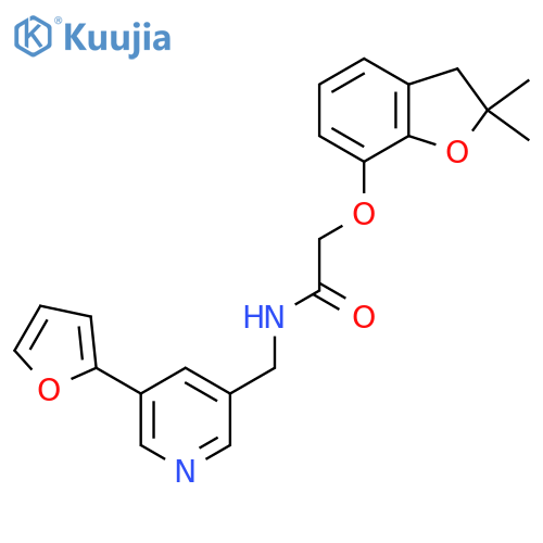 2-[(2,2-dimethyl-2,3-dihydro-1-benzofuran-7-yl)oxy]-N-{[5-(furan-2-yl)pyridin-3-yl]methyl}acetamide structure