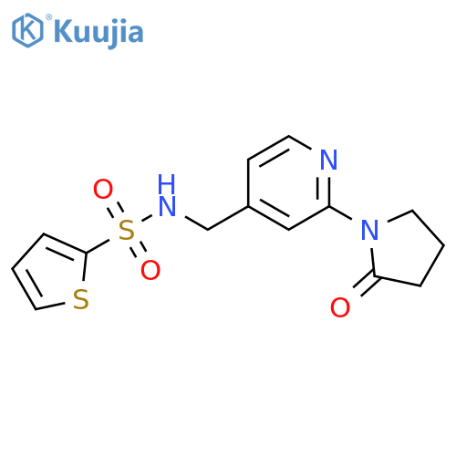 N-{[2-(2-oxopyrrolidin-1-yl)pyridin-4-yl]methyl}thiophene-2-sulfonamide structure