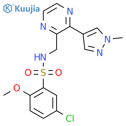 5-chloro-2-methoxy-N-{3-(1-methyl-1H-pyrazol-4-yl)pyrazin-2-ylmethyl}benzene-1-sulfonamide structure