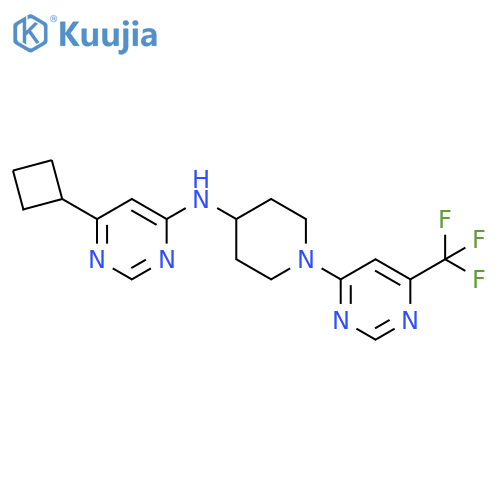 6-cyclobutyl-N-{1-[6-(trifluoromethyl)pyrimidin-4-yl]piperidin-4-yl}pyrimidin-4-amine structure