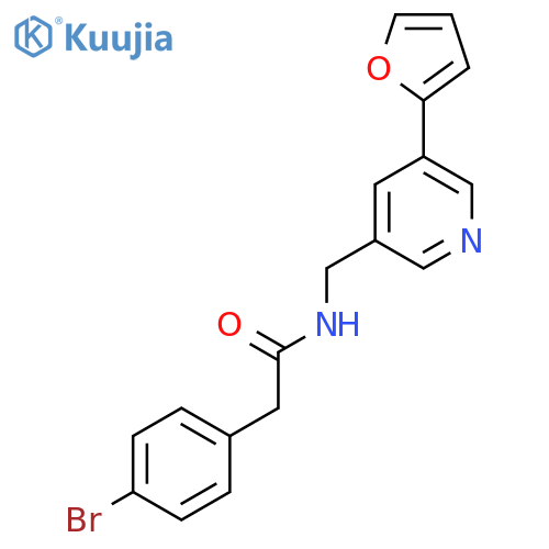 2-(4-bromophenyl)-N-{5-(furan-2-yl)pyridin-3-ylmethyl}acetamide structure