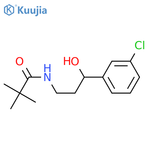 N-[3-(3-chlorophenyl)-3-hydroxypropyl]-2,2-dimethylpropanamide structure