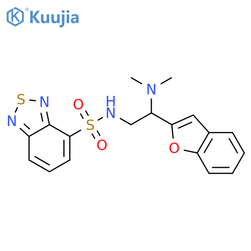 N-2-(1-benzofuran-2-yl)-2-(dimethylamino)ethyl-2,1,3-benzothiadiazole-4-sulfonamide structure