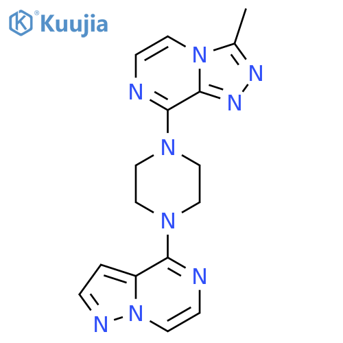 1-{3-Methyl-[1,2,4]triazolo[4,3-a]pyrazin-8-yl}-4-{pyrazolo[1,5-a]pyrazin-4-yl}piperazine structure