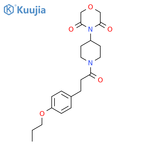 4-{1-[3-(4-propoxyphenyl)propanoyl]piperidin-4-yl}morpholine-3,5-dione structure