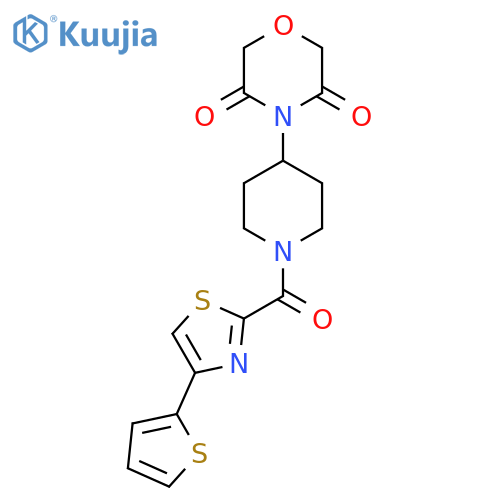4-{1-4-(thiophen-2-yl)-1,3-thiazole-2-carbonylpiperidin-4-yl}morpholine-3,5-dione structure