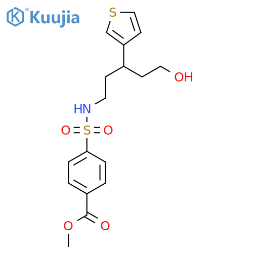 methyl 4-{5-hydroxy-3-(thiophen-3-yl)pentylsulfamoyl}benzoate structure