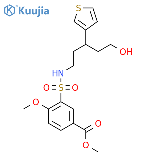 methyl 3-{5-hydroxy-3-(thiophen-3-yl)pentylsulfamoyl}-4-methoxybenzoate structure