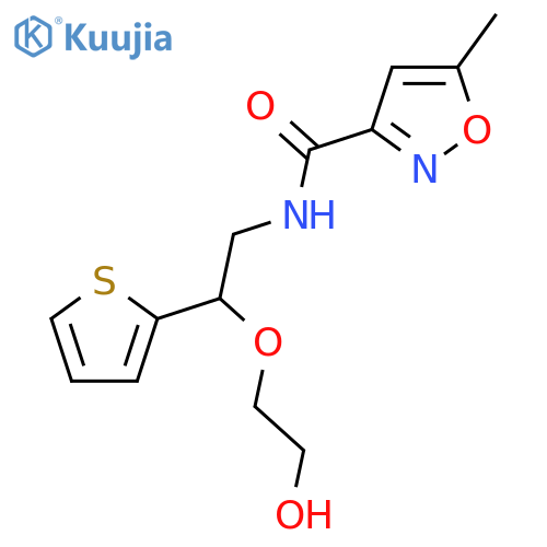 N-2-(2-hydroxyethoxy)-2-(thiophen-2-yl)ethyl-5-methyl-1,2-oxazole-3-carboxamide structure