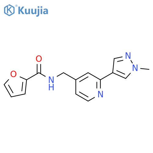 N-{[2-(1-methyl-1H-pyrazol-4-yl)pyridin-4-yl]methyl}furan-2-carboxamide structure