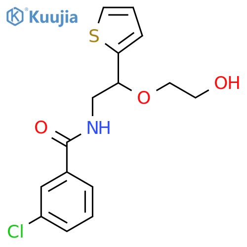 3-chloro-N-2-(2-hydroxyethoxy)-2-(thiophen-2-yl)ethylbenzamide structure