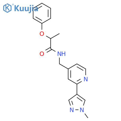 N-{[2-(1-methyl-1H-pyrazol-4-yl)pyridin-4-yl]methyl}-2-phenoxypropanamide structure