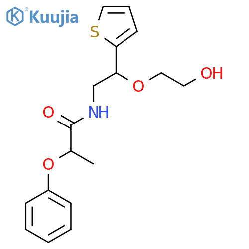 N-2-(2-hydroxyethoxy)-2-(thiophen-2-yl)ethyl-2-phenoxypropanamide structure