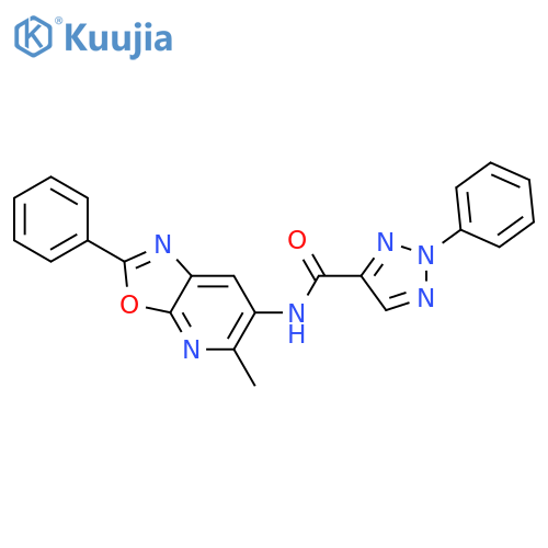 N-{5-methyl-2-phenyl-1,3oxazolo5,4-bpyridin-6-yl}-2-phenyl-2H-1,2,3-triazole-4-carboxamide structure