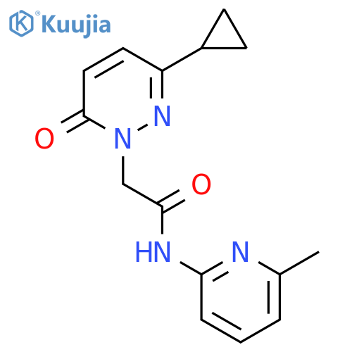 2-(3-cyclopropyl-6-oxo-1,6-dihydropyridazin-1-yl)-N-(6-methylpyridin-2-yl)acetamide structure