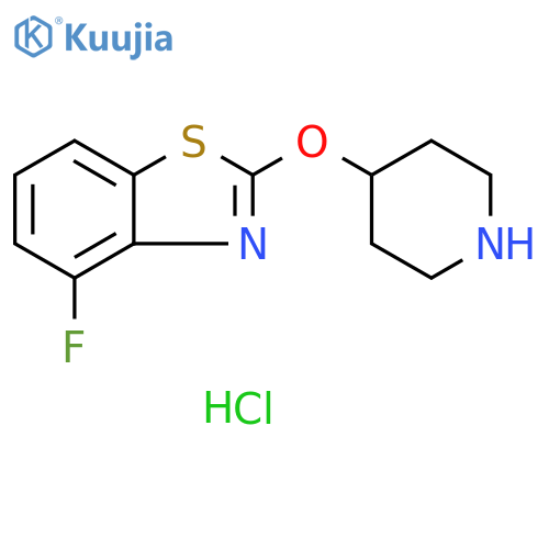 4-fluoro-2-(piperidin-4-yloxy)-1,3-benzothiazole hydrochloride structure
