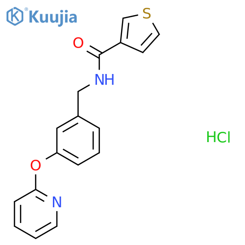 N-{3-(pyridin-2-yloxy)phenylmethyl}thiophene-3-carboxamide hydrochloride structure