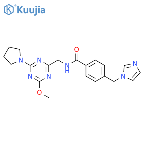 4-(1H-imidazol-1-yl)methyl-N-{4-methoxy-6-(pyrrolidin-1-yl)-1,3,5-triazin-2-ylmethyl}benzamide structure